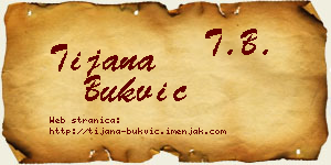 Tijana Bukvić vizit kartica